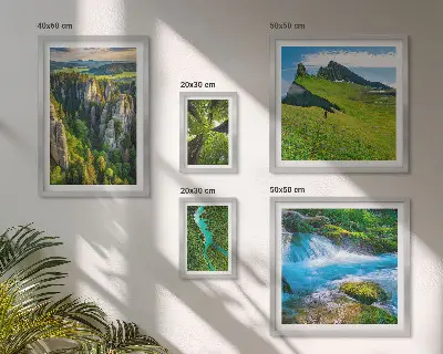 Tableau de décoration murale représentant des paysages de montagnes, rivières et forêts
