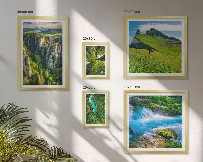 Tableau de décoration murale représentant des paysages de montagnes, rivières et forêts