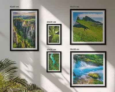 Tableau de décoration murale représentant des paysages de montagnes, rivières et forêts