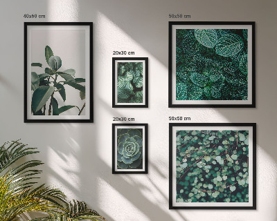 Ensemble de 5 tableaux Motifs végétaux feuilles vertes