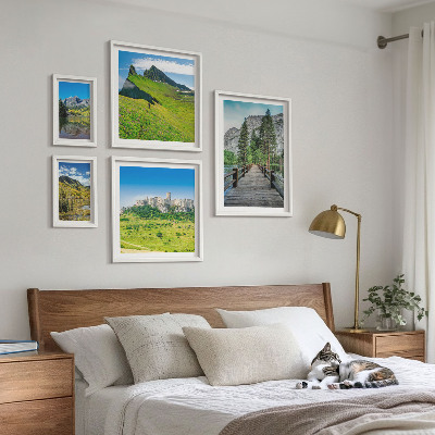 Lot de tableaux encadrés Paysages de montagne cascades