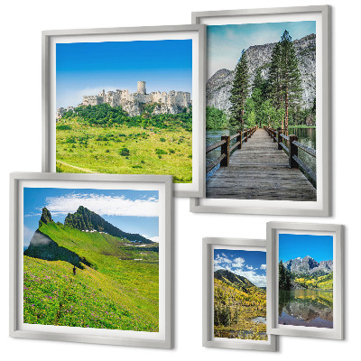 Lot de tableaux encadrés Paysages de montagne cascades