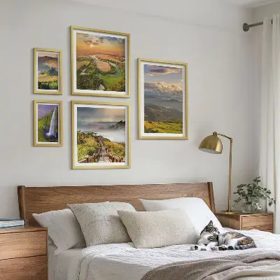 Tableaux paysages de montagne et cascades ensemble de 5 pièces