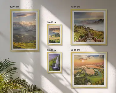 Tableaux paysages de montagne et cascades ensemble de 5 pièces