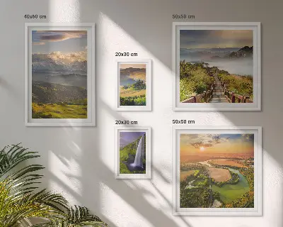 Tableaux paysages de montagne et cascades ensemble de 5 pièces