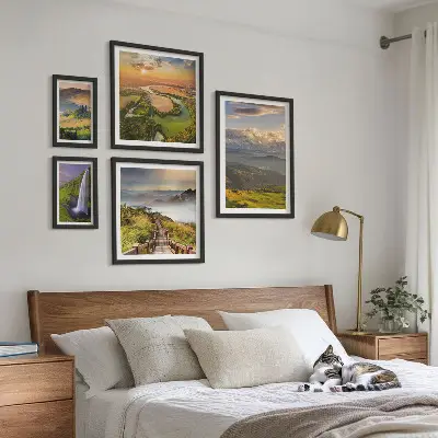 Tableaux paysages de montagne et cascades ensemble de 5 pièces