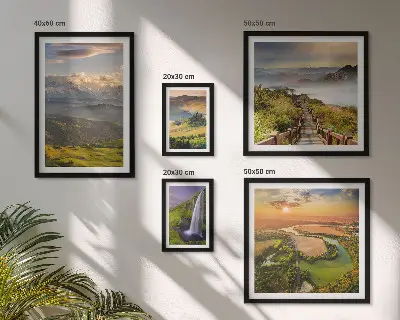 Tableaux paysages de montagne et cascades ensemble de 5 pièces