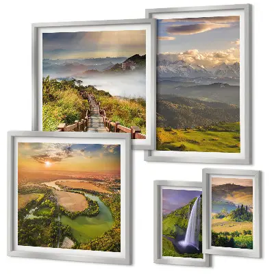 Tableaux paysages de montagne et cascades ensemble de 5 pièces