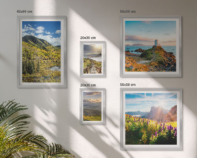 Ensemble de 5 tableaux Paysages de montagne nature