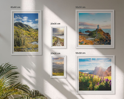 Ensemble de 5 tableaux Paysages de montagne nature