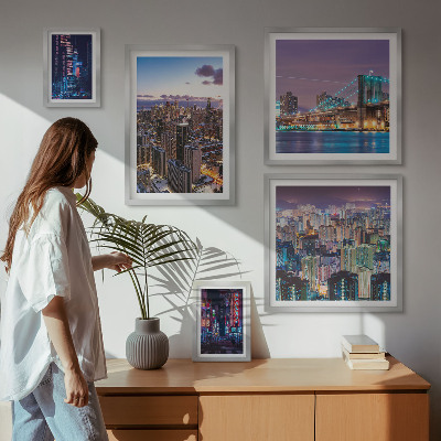 Tableau de décoration murale Paysages nocturnes urbains illuminés au néon