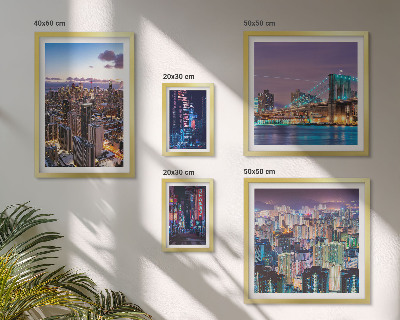 Tableau de décoration murale Paysages nocturnes urbains illuminés au néon