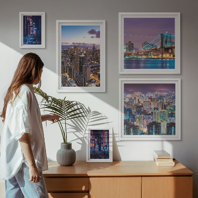 Tableau de décoration murale Paysages nocturnes urbains illuminés au néon