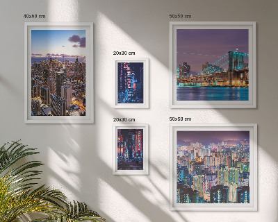Tableau de décoration murale Paysages nocturnes urbains illuminés au néon