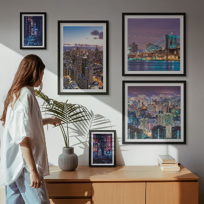 Tableau de décoration murale Paysages nocturnes urbains illuminés au néon