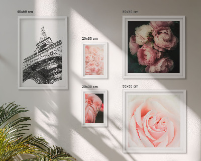 Ensemble de 5 tableaux Roses Tour Eiffel Romantisme