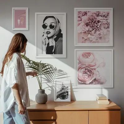 Portraits élégants de roses lot de tableaux encadrés