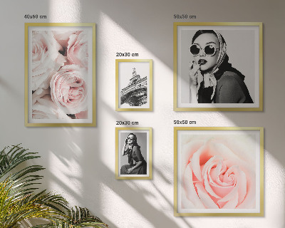 Ensemble de 5 tableaux Des portraits élégants de roses