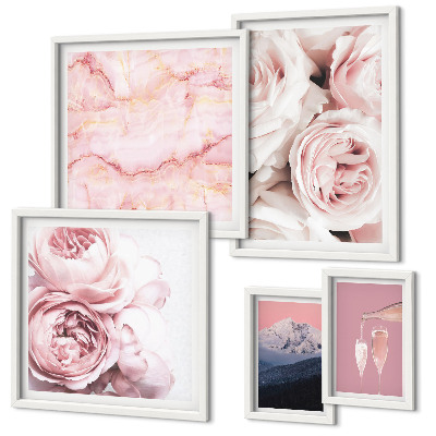 Tableau de décoration murale Des fleurs roses, un accent élégant