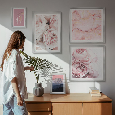 Tableau de décoration murale Des fleurs roses, un accent élégant