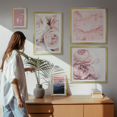 Tableau de décoration murale Des fleurs roses, un accent élégant