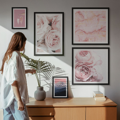 Tableau de décoration murale Des fleurs roses, un accent élégant