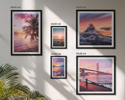 Lot de tableaux encadrés Paysages marins avec des palmiers