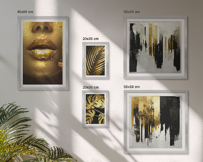 Ensemble de 5 tableaux Visages de plantes de style glamour