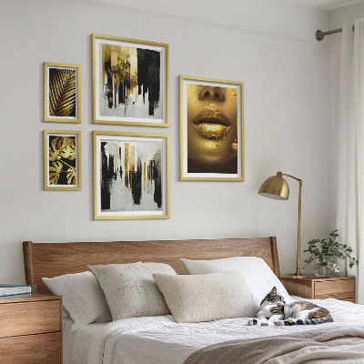 Ensemble de 5 tableaux Visages de plantes de style glamour