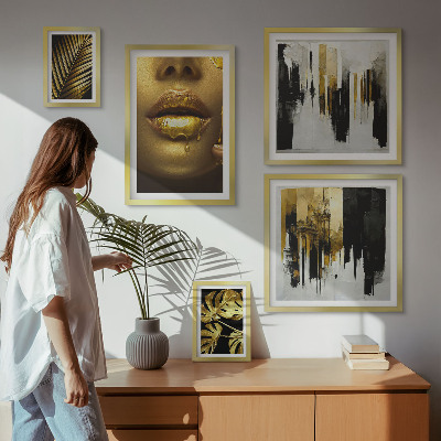 Ensemble de 5 tableaux Visages de plantes de style glamour