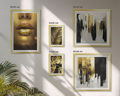 Ensemble de 5 tableaux Visages de plantes de style glamour