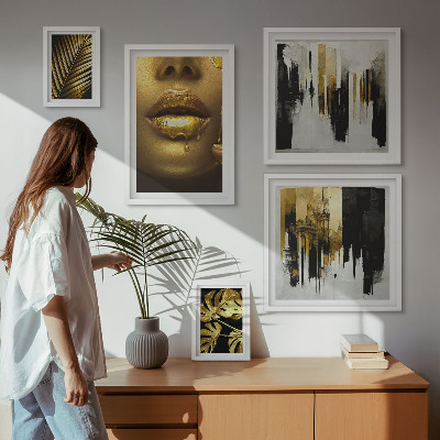 Ensemble de 5 tableaux Visages de plantes de style glamour