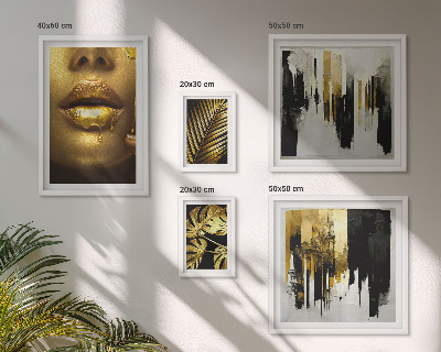Ensemble de 5 tableaux Visages de plantes de style glamour