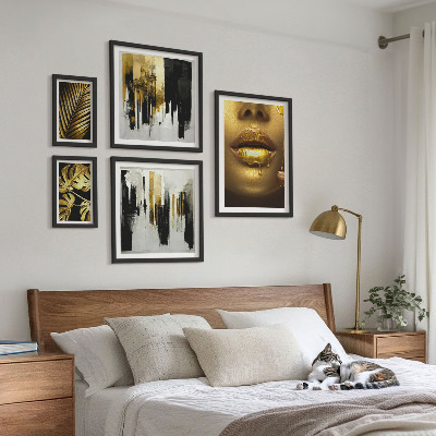 Ensemble de 5 tableaux Visages de plantes de style glamour