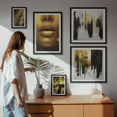 Ensemble de 5 tableaux Visages de plantes de style glamour