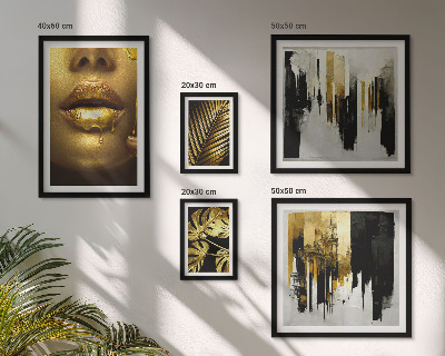 Ensemble de 5 tableaux Visages de plantes de style glamour