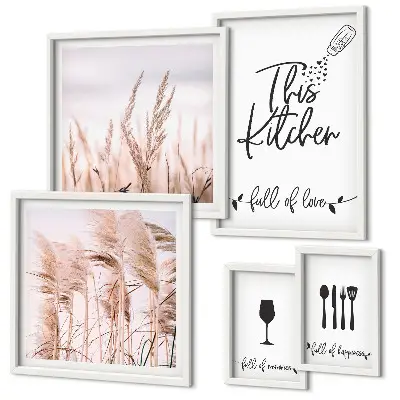 Tableau de décoration murale cuisine bohème avec l'inscription j'adore cuisiner