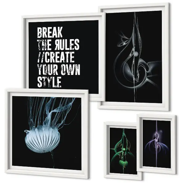 Motifs créatifs abstraits ensemble de 5 tableaux
