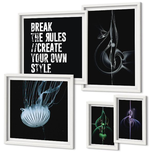 Ensemble de 5 tableaux Motifs créatifs abstraits