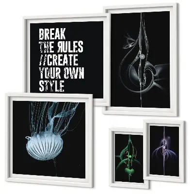 Motifs créatifs abstraits ensemble de 5 tableaux