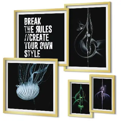 Motifs créatifs abstraits ensemble de 5 tableaux