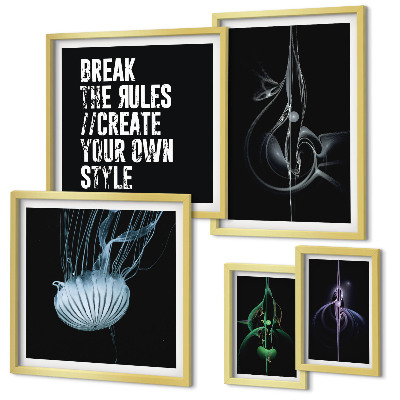 Ensemble de 5 tableaux Motifs créatifs abstraits