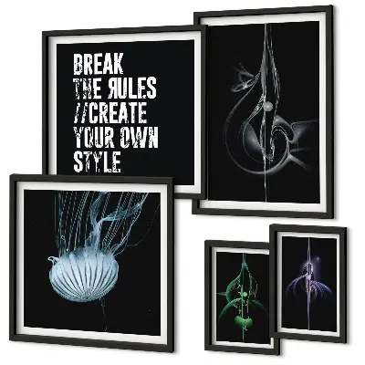 Motifs créatifs abstraits ensemble de 5 tableaux