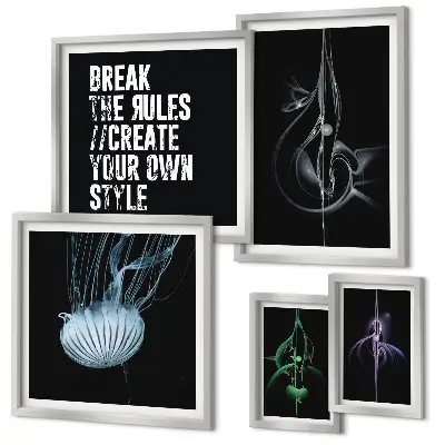 Motifs créatifs abstraits ensemble de 5 tableaux