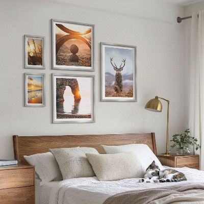 Ensemble de 5 tableaux La nature et les animaux sauvages en harmonie