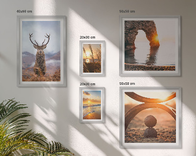 Ensemble de 5 tableaux La nature et les animaux sauvages en harmonie