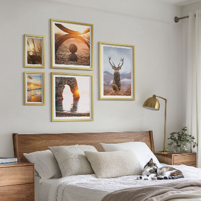 Ensemble de 5 tableaux La nature et les animaux sauvages en harmonie