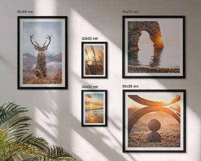 Ensemble de 5 tableaux La nature et les animaux sauvages en harmonie