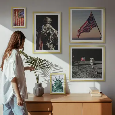 Tableau de décoration murale sur le symbolisme de l'histoire américaine