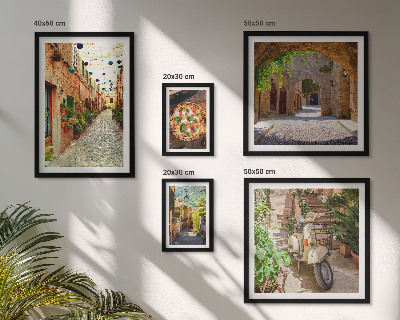 Lot de tableaux encadrés Rues charmantes de plats italiens
